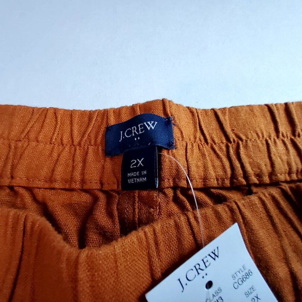 J.Crew Womens Rust Orange Linen Blend Shorts Size 2X Summer Casual Lightweight - Picture 7 of 12